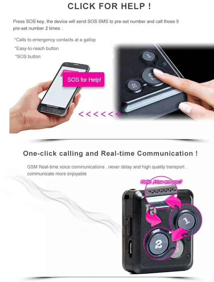 Terkecil Smart Gps Rf-v16 Tracker Waktu Siaga Panjang Sos Dual Bicara ...