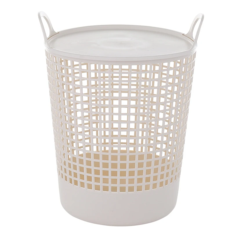 Design Plastic Storage Basket With Lid Large Laundry