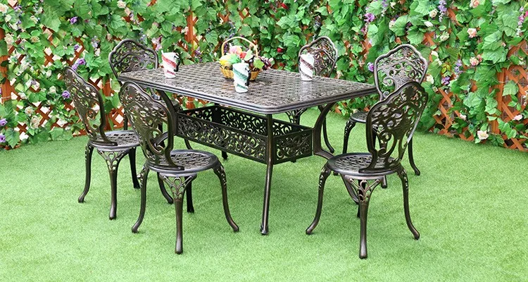 Juego De Jardín De Fundición De Aluminio,Muebles De Jardín Al Aire