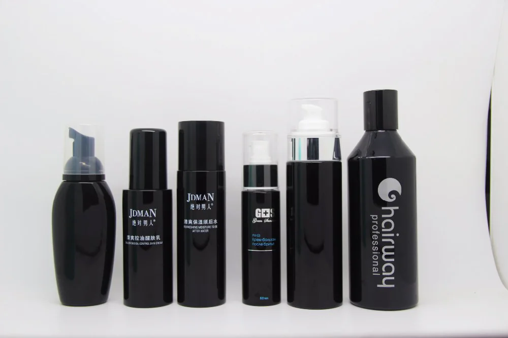 black and white skincare packaging