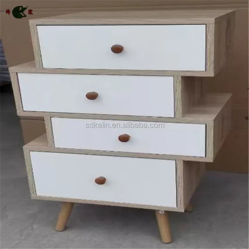 Livingroom Pvc Faced Door Modern Chest Of Drawer With Solid Legs