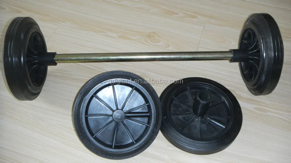 8" rubber tire with axles for wheelie bin
