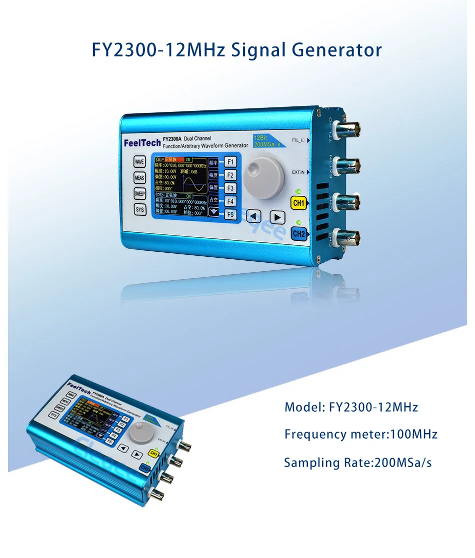 FeelTech FY2300 Dual Ch DDS Arbitrary Waveform Function Signal Generator 20Mhz 