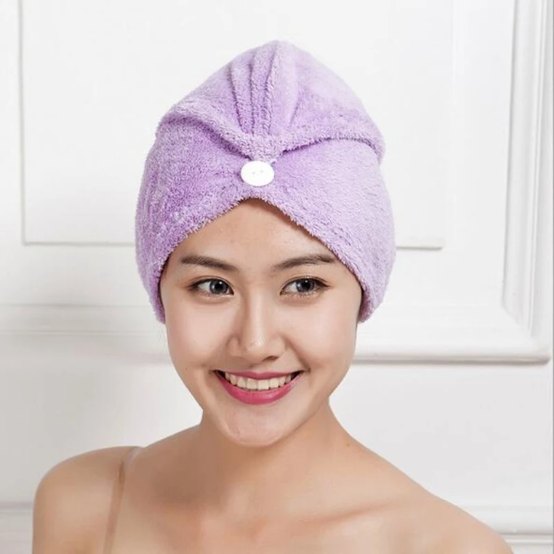 Hot Selling Solid Color Microfiber Hair Towelhair Drying Turban Towels 