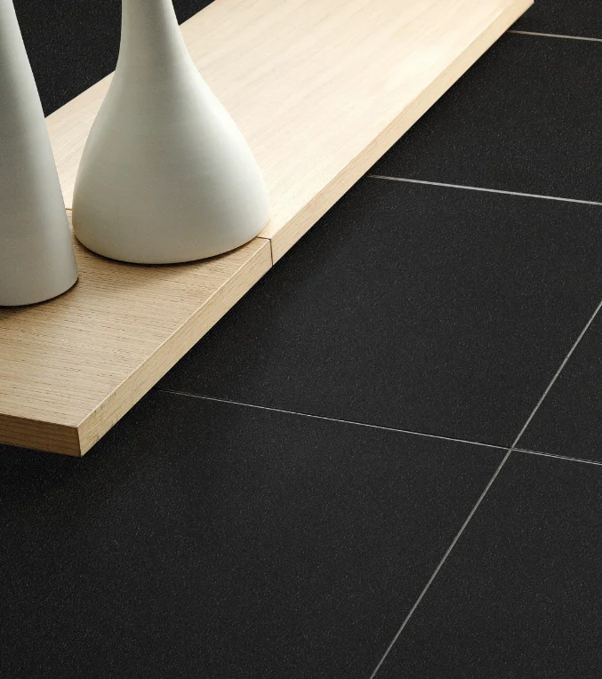 Black Ceramic Tile Polished Surface For Flooring Black Shiny Floor Tile