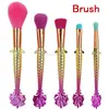 2017 New Arrival 5Pcs Fish Tail Mermaid Foundation Makeup Brush Set