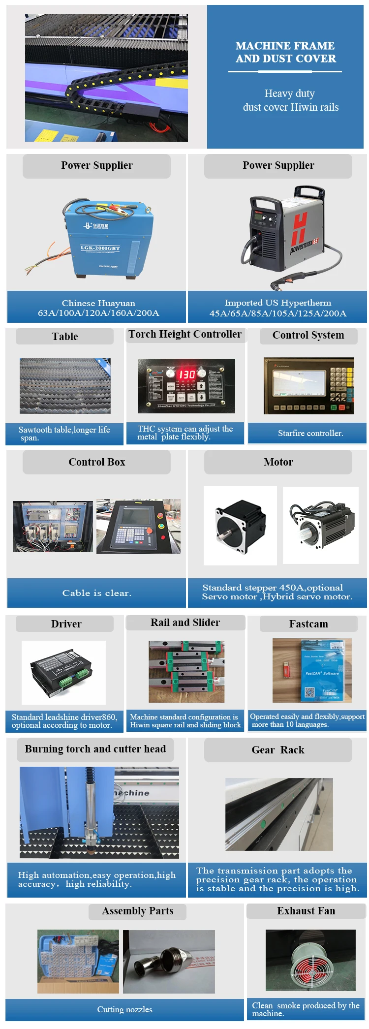 1530 CNC Plasma Cutting Machine With THC for Steel