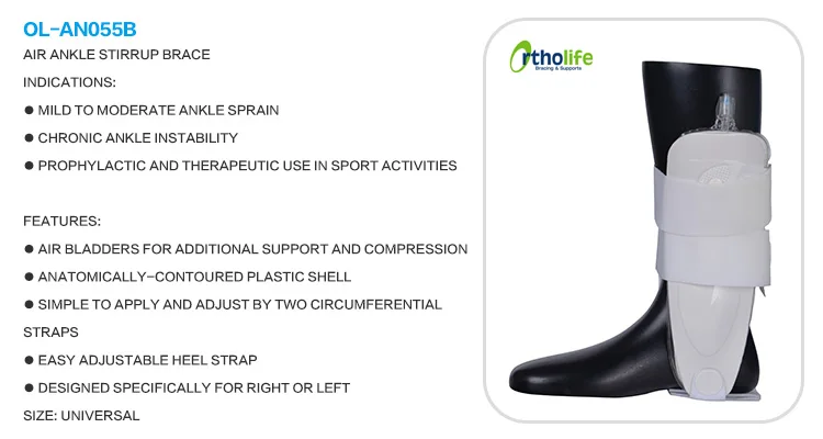 Adjustable CE Air Cast Foot Care Ankle Fracture Brace For Sport Activities