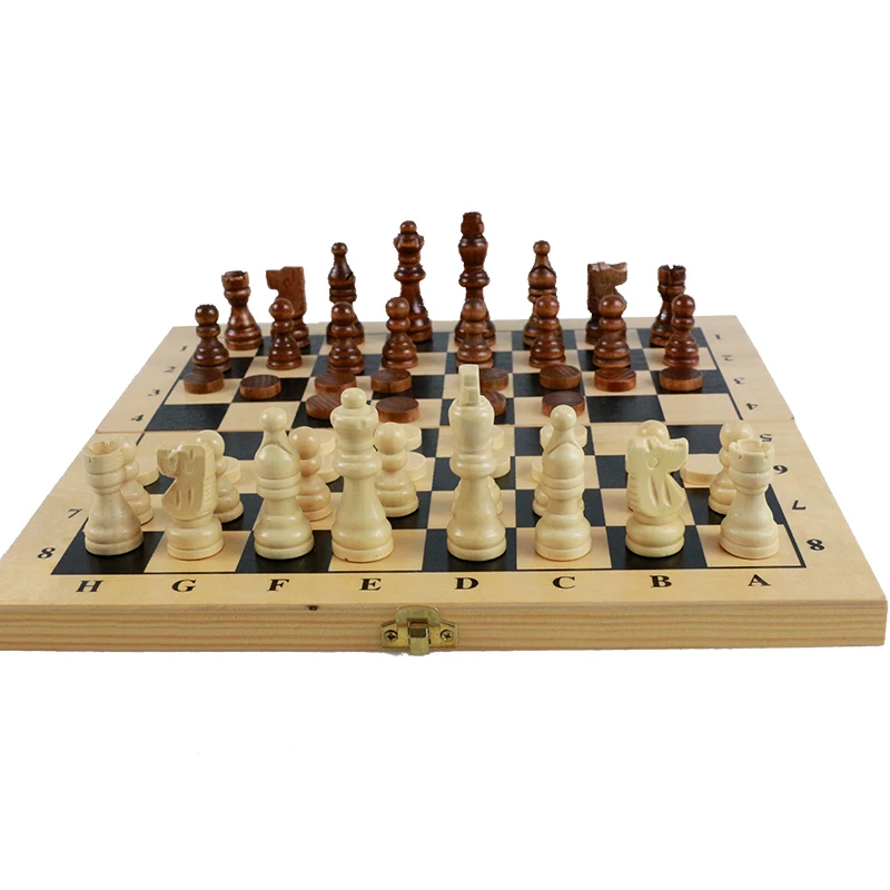 Cheap Folding Wooden Chess Set With Black Printing Buy Chess Set