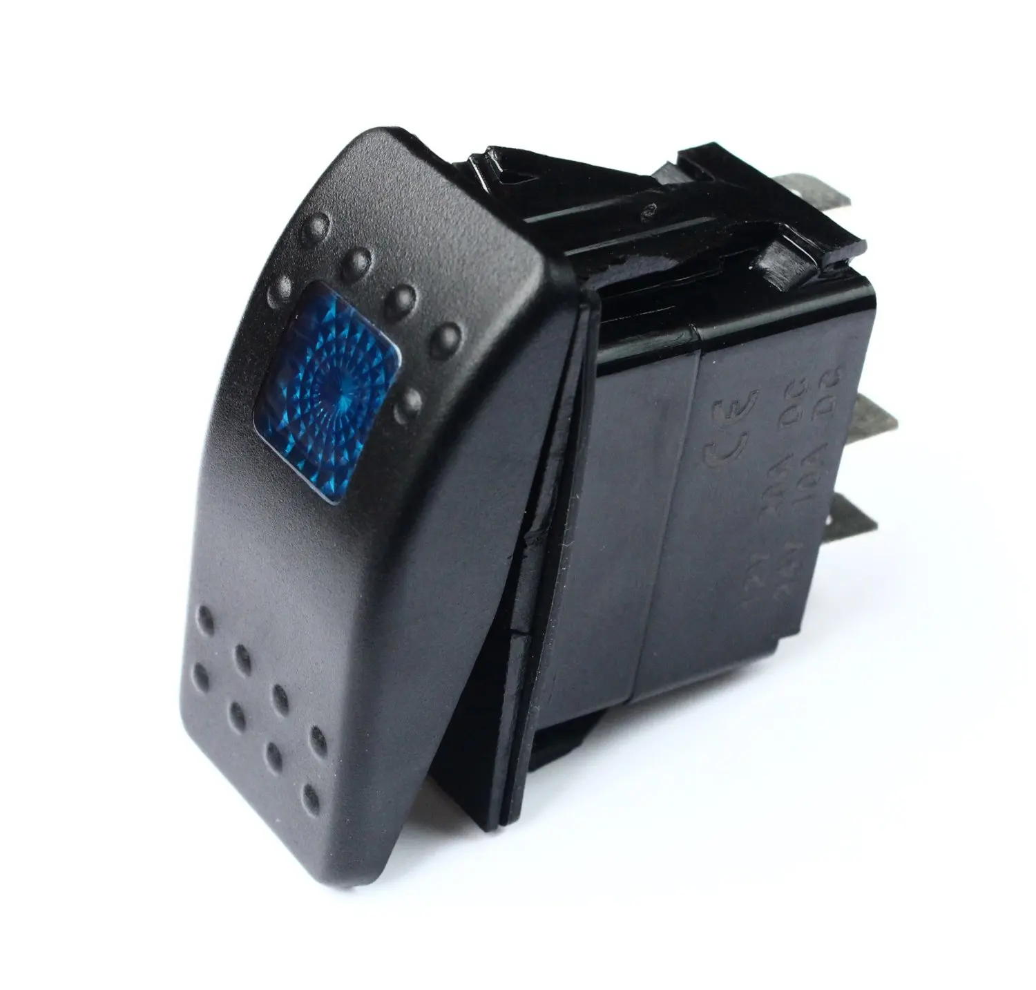 buy bandc blue light marine boat jeep custom rocker toggle switchbandc waterproof marine boat jeep blue led rocker switch on off spst 3p