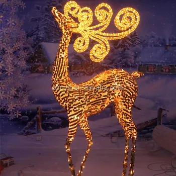 Led Christmas Golden Deer For Outdoor Decorations Buy Christmas