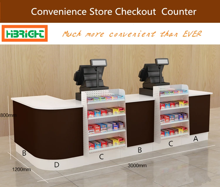 Retail Shop Equipment Convenience Store Checkout Counter - Buy Convenience Store Counter,Retail