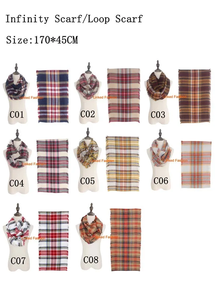2017 Blanket Tartan Infinity scarf-Linked Fashion C01-C09.jpg