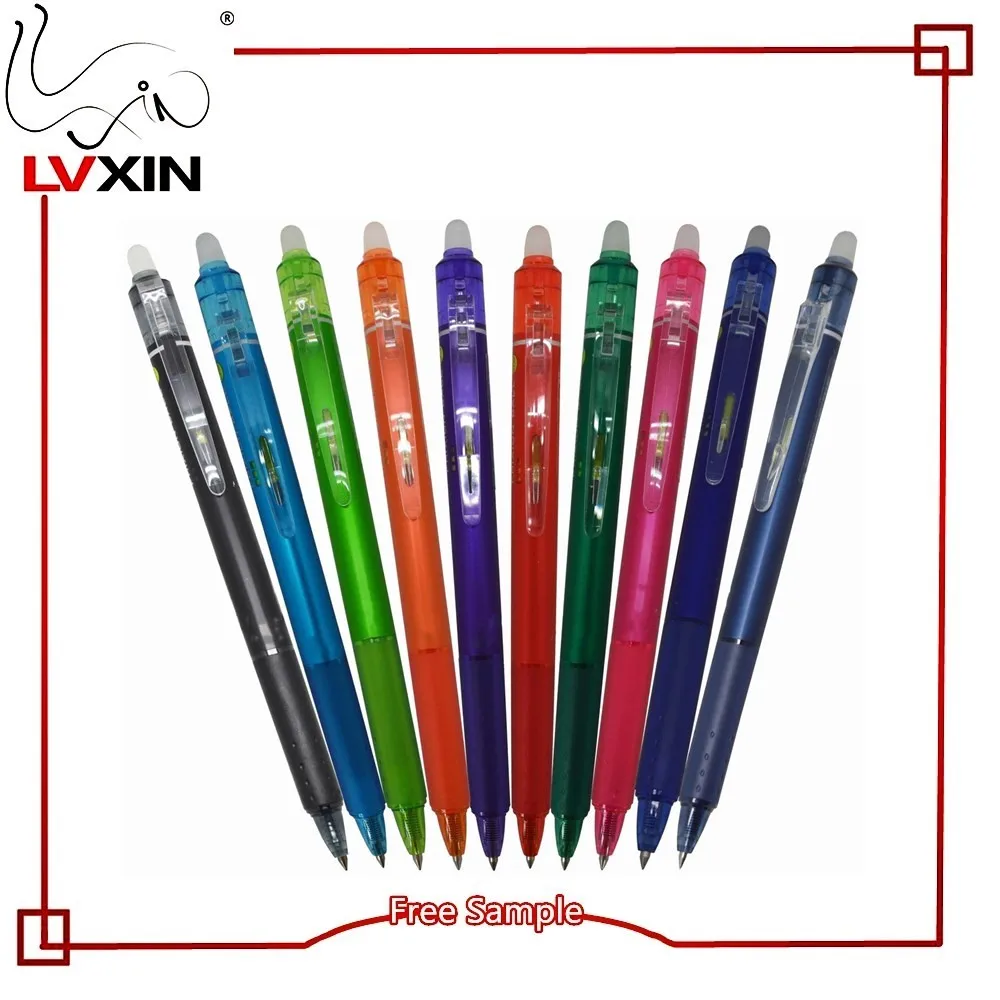 0.7mm Fine Point Black Ink Knock Ball Retractable Erasable Gel Ink Pen ...