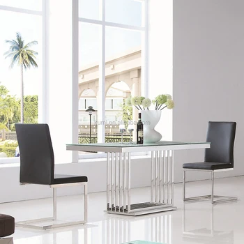 Stainless steel glass dining table set, View stainless steel dining ... Stainless steel glass dining table set, View stainless steel dining ...
