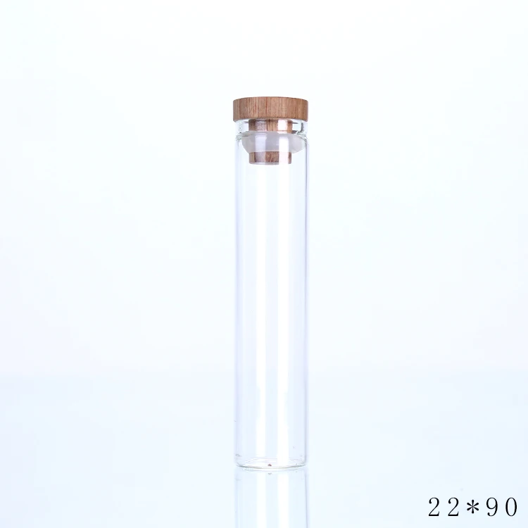 10ml Mini Glass Test Tube Bottle With Bamboo Lid For Capsule Package