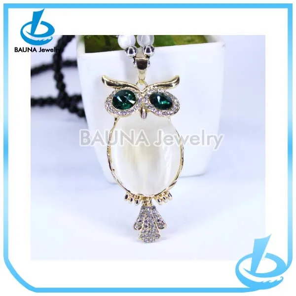 Grosir Fashion Lucu Burung Hantu Besar Berbentuk Liontin Opal