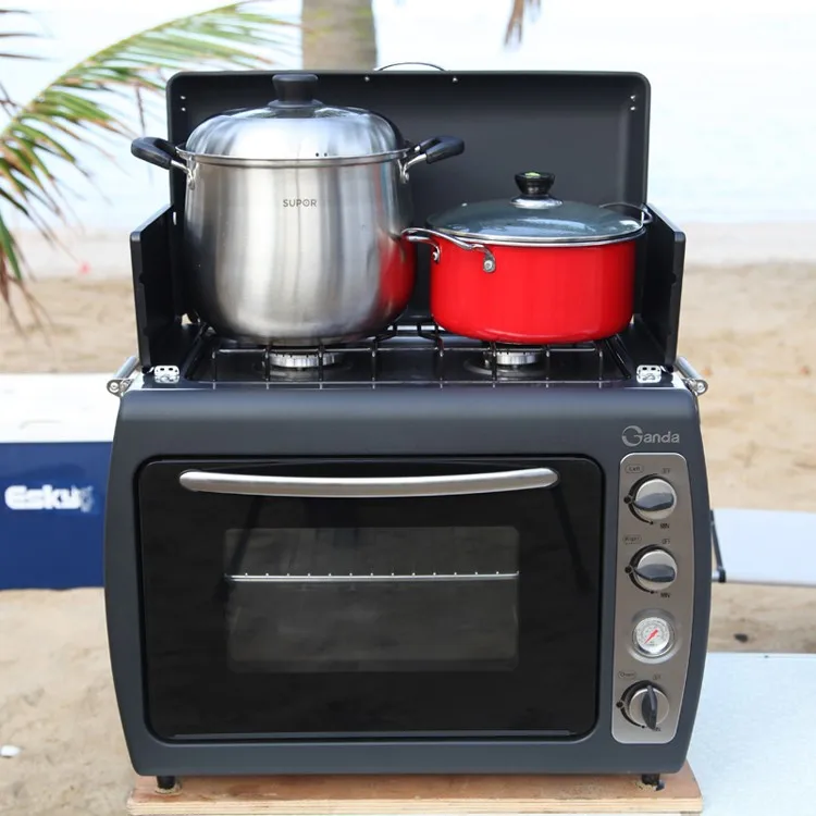 Multiple Functional Outdoor Camping Oven Gas Lpg With Double Stoves On