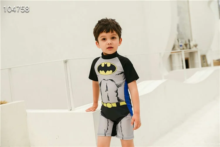 2021 Cartoon Superhero Children's Swimsuit Boy's Conjoined Big Boy Hot