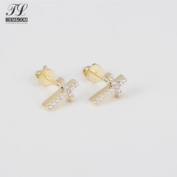 Customized Fancy Hiphop Small Cross Earrings For Guys Nice Customized Fancy Hiphop Small Cross Earrings For Guys Nice