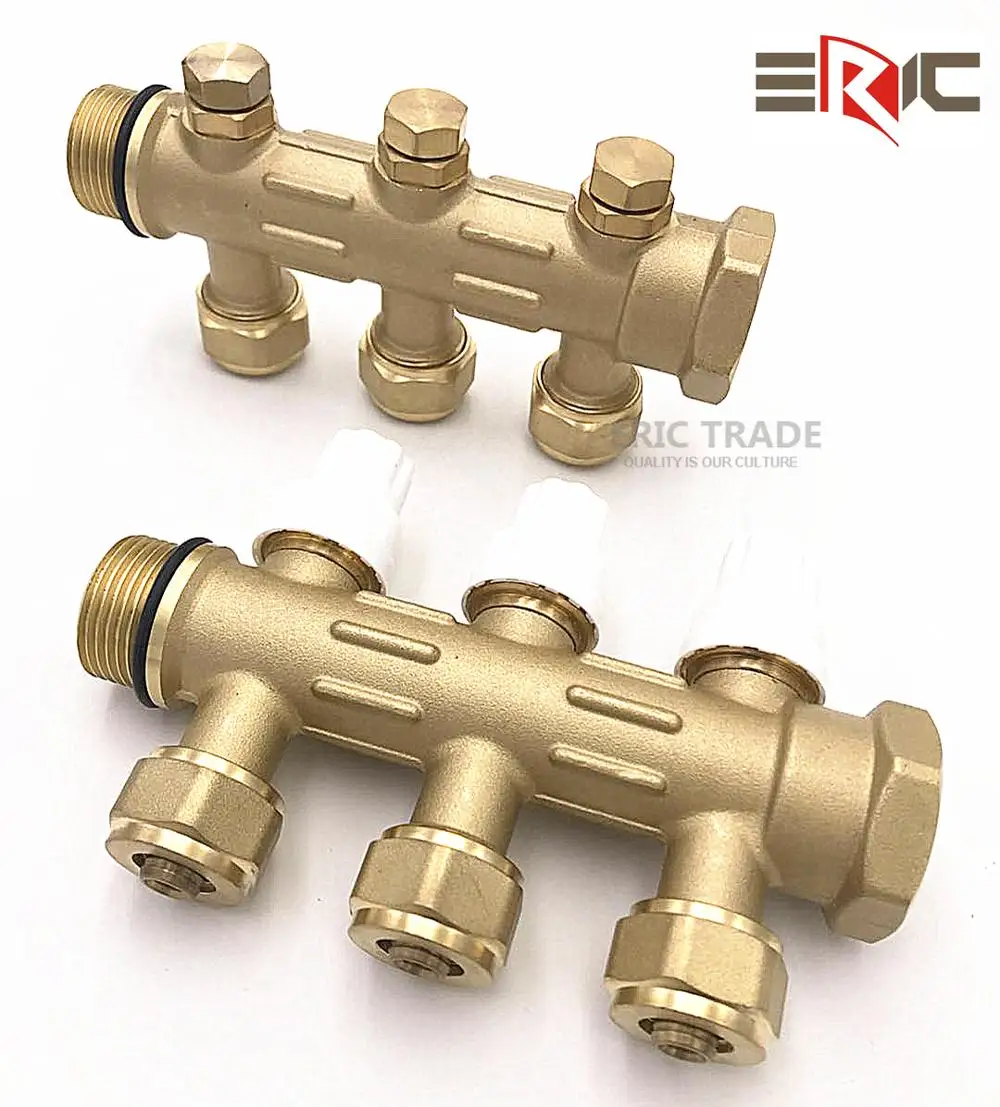 Copper Underfloor Distribution Pipe Manifold Hvac Collector Water Heating System With Brass