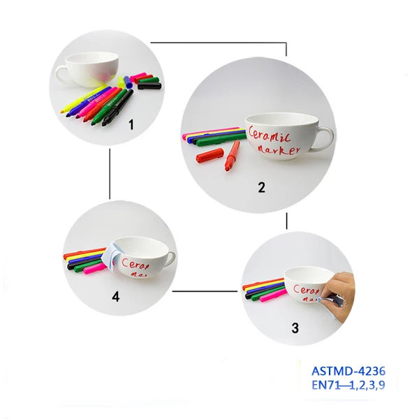 Conform Food Grade Test Permanent Bake Oven Ceramic Marker Pen,Ceramic