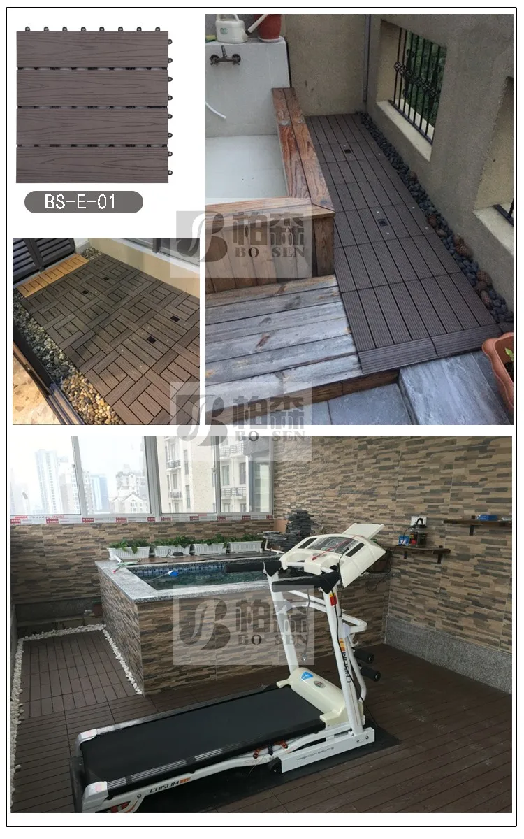 Verbund Deck Wpc Fliesen Ineinandergreifende Außen Deck Fliesen Für