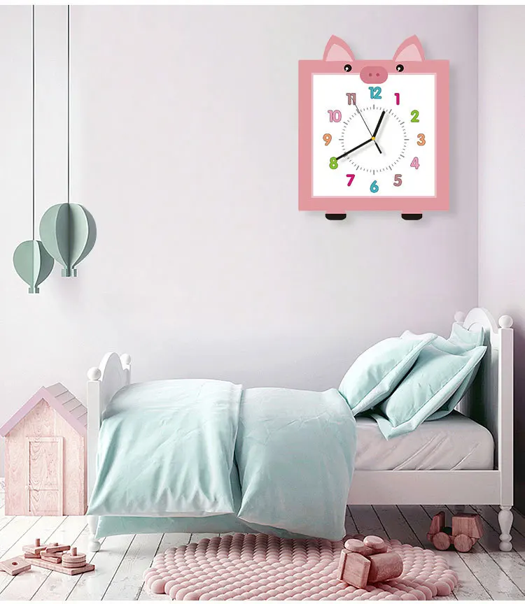 Forma Cuadrada Material De Mdf Encantador Cerdo De Dibujos Animados