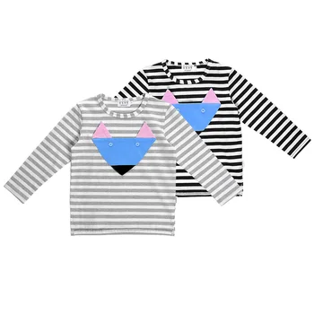 Black And White Stripes Cartoon Kids Long Sleeve Tshirt T Shirt - Buy ...
