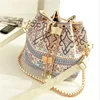 Bohemia Canvas Drawstring Lady Bucket Bag New Chains Shoulder Handbags Women's Vintage Messenger Bags