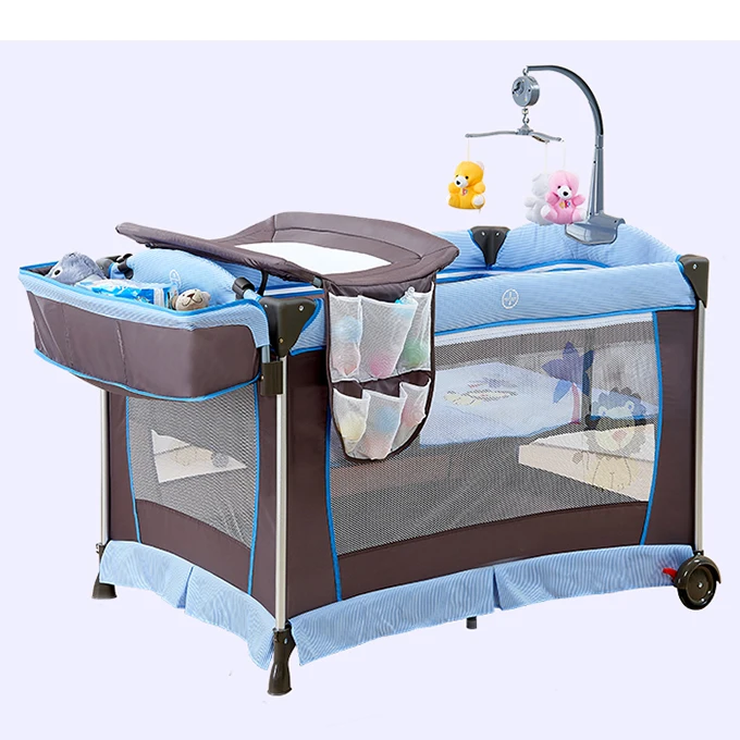 Baby Play Yard With Changing Table,Mesh Sided Baby Folding Playpen