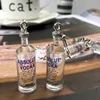 Handmade Creative Cool Vodka Bottle Drop Earrings Funny Drinking Style Cartoon Transparent Bottle Dangle Earrings for Women Girl