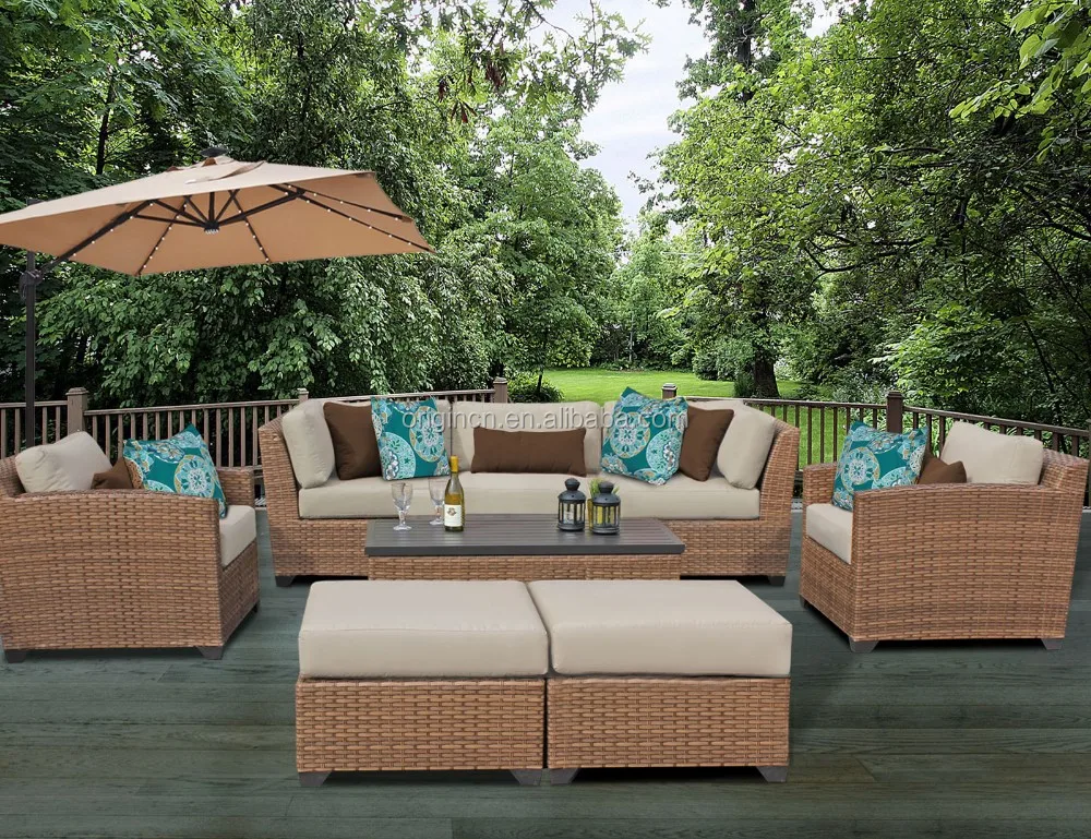Latest Lounge Design Outdoor Rattan Sofa And Storage Coffee Table