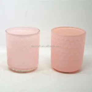 500ml matte pink colour covered glass jar for jewelry candle