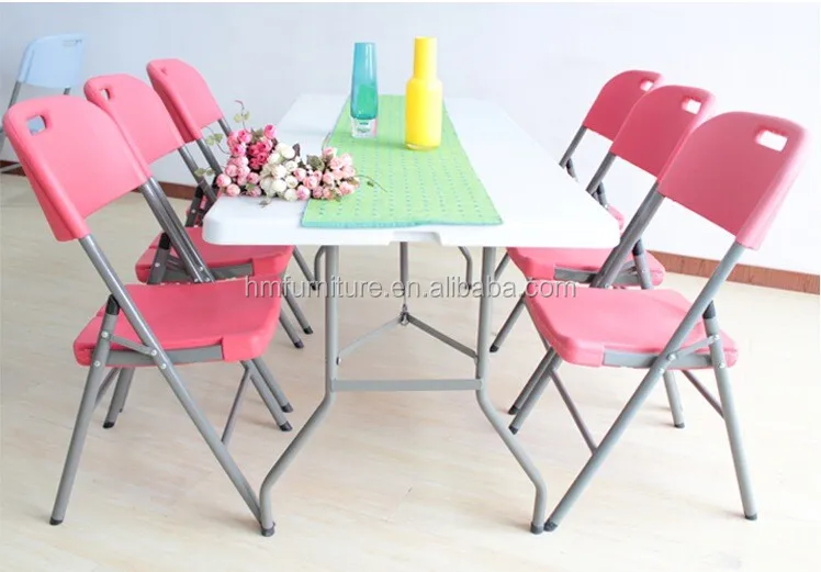 Hot Sale 6ft Plastic Catering Folding Dining Table And Chairs Set Buy