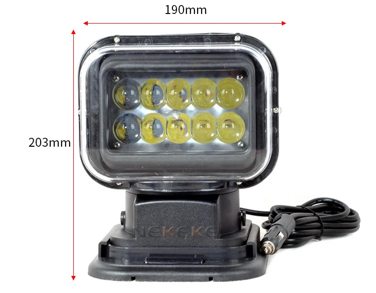 Remote Control Work light Fog Lamps 50W Auto Wireless LED Search Spot Light