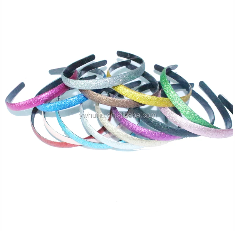Glitter Headband 1.2cm Glitter Fabric Covered Plastic Nonslip Hair