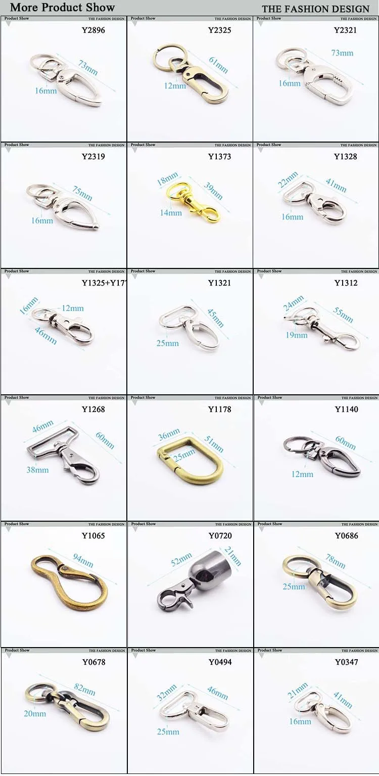 high end handbag hardware metal locking swivel hooks for handbag