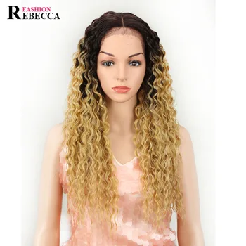 Aliexpress Front Lace Front Wig 24&#39;&#39; Afro Wave Synthetic Hair Wigs For Wholesale Rebecca Fashion ...