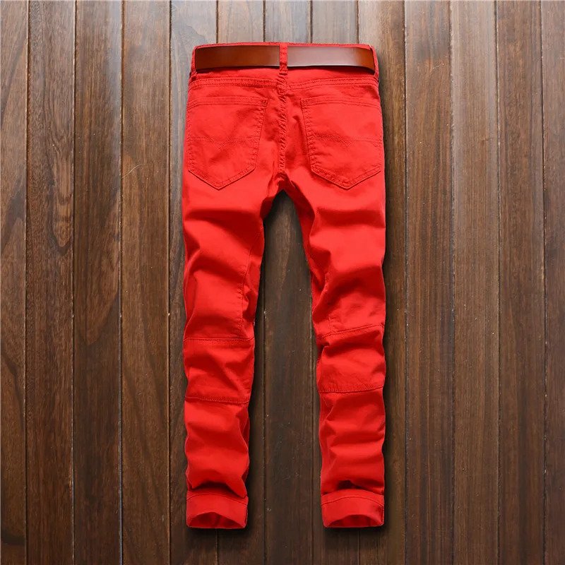 Pantalones Vaqueros A La Moda Para Hombre,Algodón Y Poliéster,Color Rojo -  Buy En Stock Vaqueros Hombres Sexo Vaqueros De Denim De Algodón Pantalones  Product on Alibaba.com