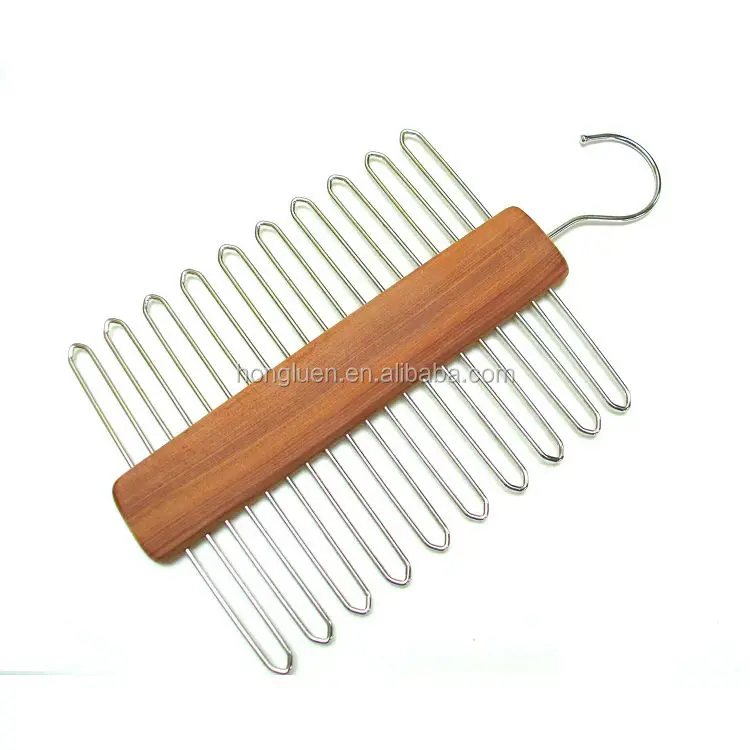 
Household Hot Sale Fashion Wooden Tie Hanger Rack Scarf Belt Organizer 