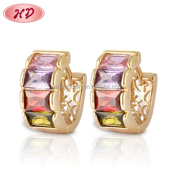 hoop piercing self plating earrings colored gold larger