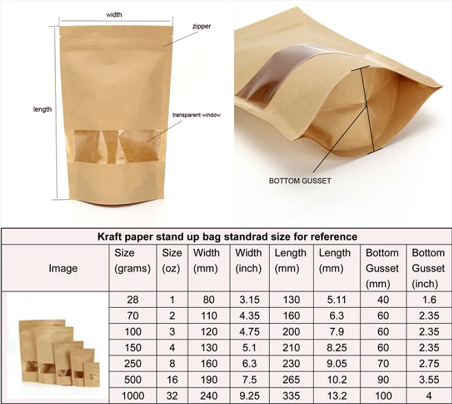 Factory customized Food grade white kraft paper stand up pouches melaka ziplock snack plastic packaging bag with zipper