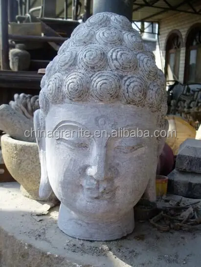 H60cm antiqued finish limestone buddha statue