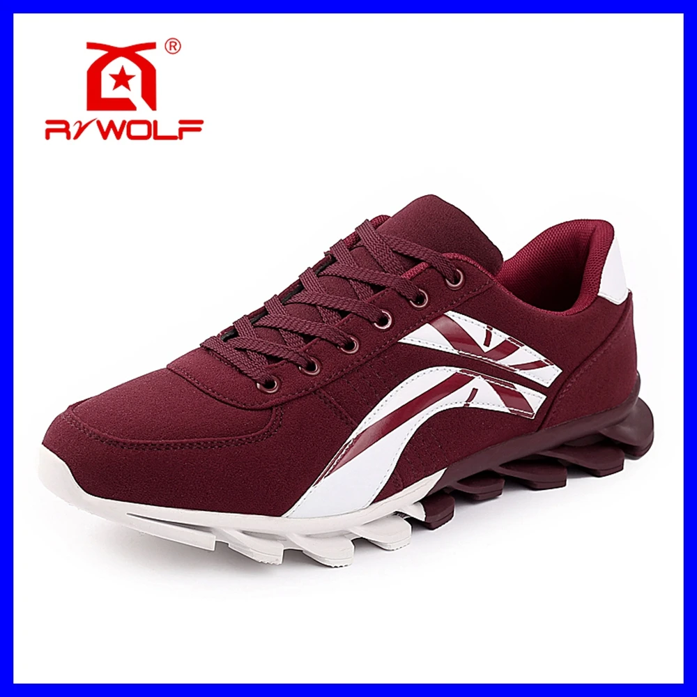 NEW red men and women breathable walking spring blade sole running shoes