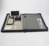 Lighting Custom Logo PU Leather Zipper Portfolio Power Bank 8GB U Disk Laptop Planner Diary Notebook Charging Note-taking
