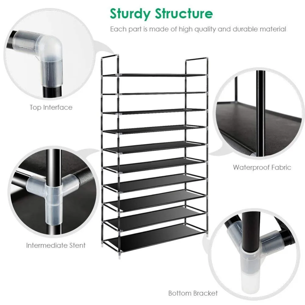 10 Tier Shoe Storage Organizer With Non Woven Fabric Shoe Tower Shelf Metal Shoe Rack Buy Zapato Rack Zapato De Metal Rack Estante Del Zapato Product On Alibaba Com