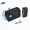 Headen Fixed Brass Cylinder Electric garden gate lock with button and rain preventing plate Weather-Proof Black Finished