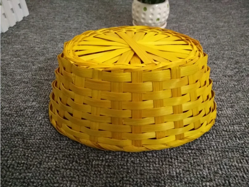 Wholesale Colorful Fruit Small Oval Net Cover Easter Bamboo Basket