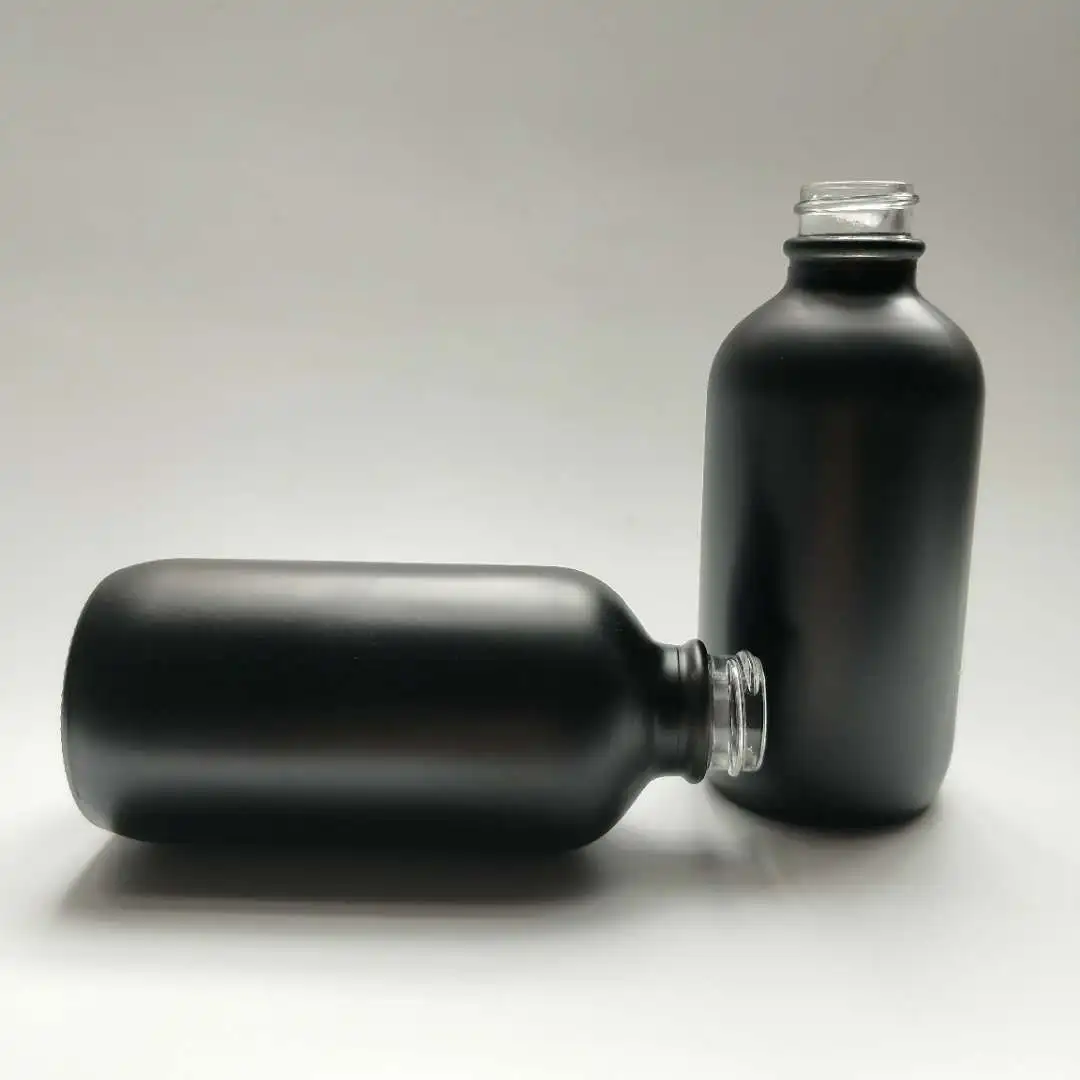 Hot Selling 120ml Matte Black Glass Spray Bottle 4oz Boston Spray